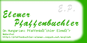 elemer pfaffenbuchler business card